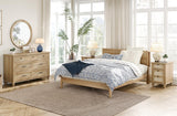 3 Piece Bedroom Set - Includes Farmhouse 7 Drawer Dresser, Set of 2 Rattan Side Tables