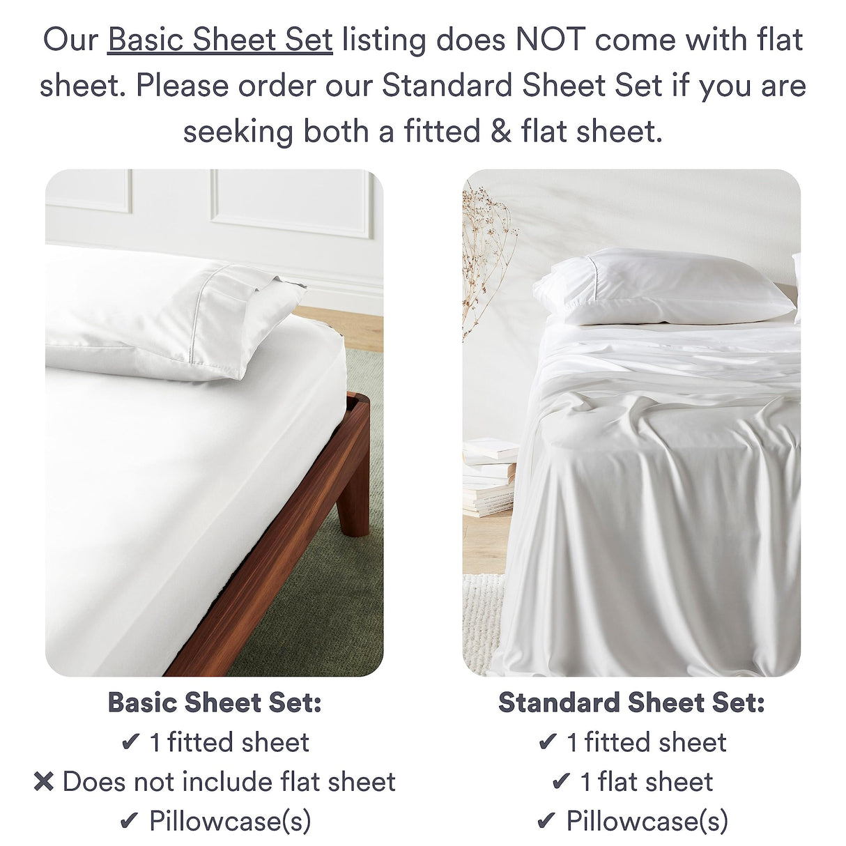 100% Lyocell from Organic Bamboo Basic Sheet Set - Fitted Sheet & Pillowcase Only,