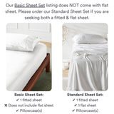 100% Lyocell from Organic Bamboo Basic Sheet Set - Fitted Sheet & Pillowcase Only,