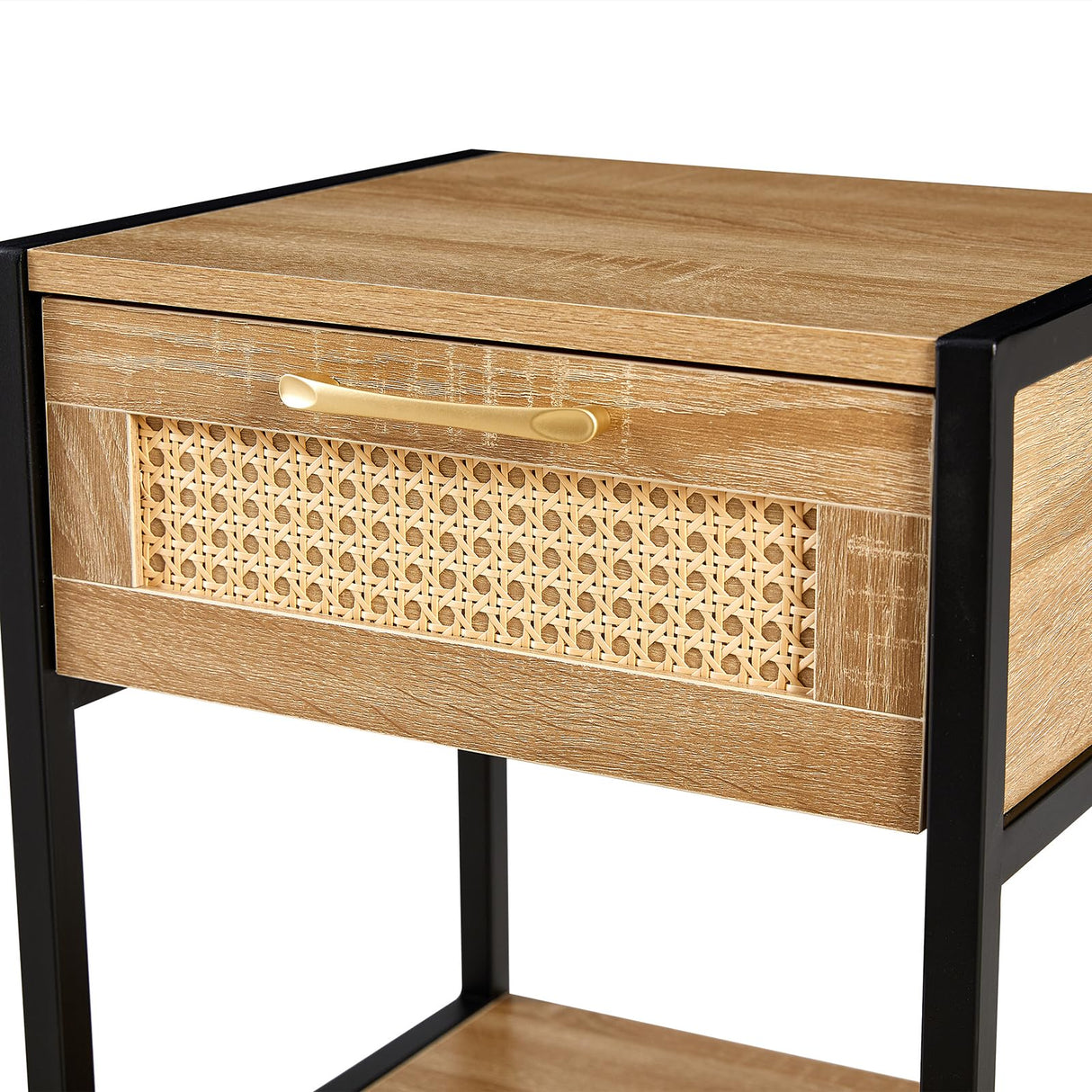 Modern Rattan Nightstand Set of 2 15.74 "L x 13.58 "W x 21.26 "H