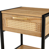 Modern Rattan Nightstand Set of 2 15.74 "L x 13.58 "W x 21.26 "H