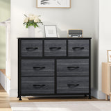 Dresser TV Stand, Dresser for Bedroom, Fabric Dresser with 7 Drawers, Furniture Storage