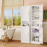 71" Metal Bathroom Cabinet with Doors, Slim Bathroom Storage Cabinet