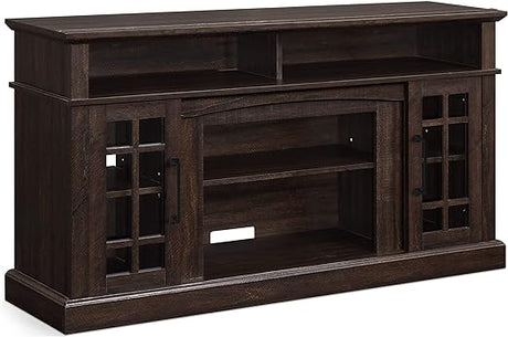 Traditional 58" Rustic TV Stand with 23" Electric Fireplace Heater