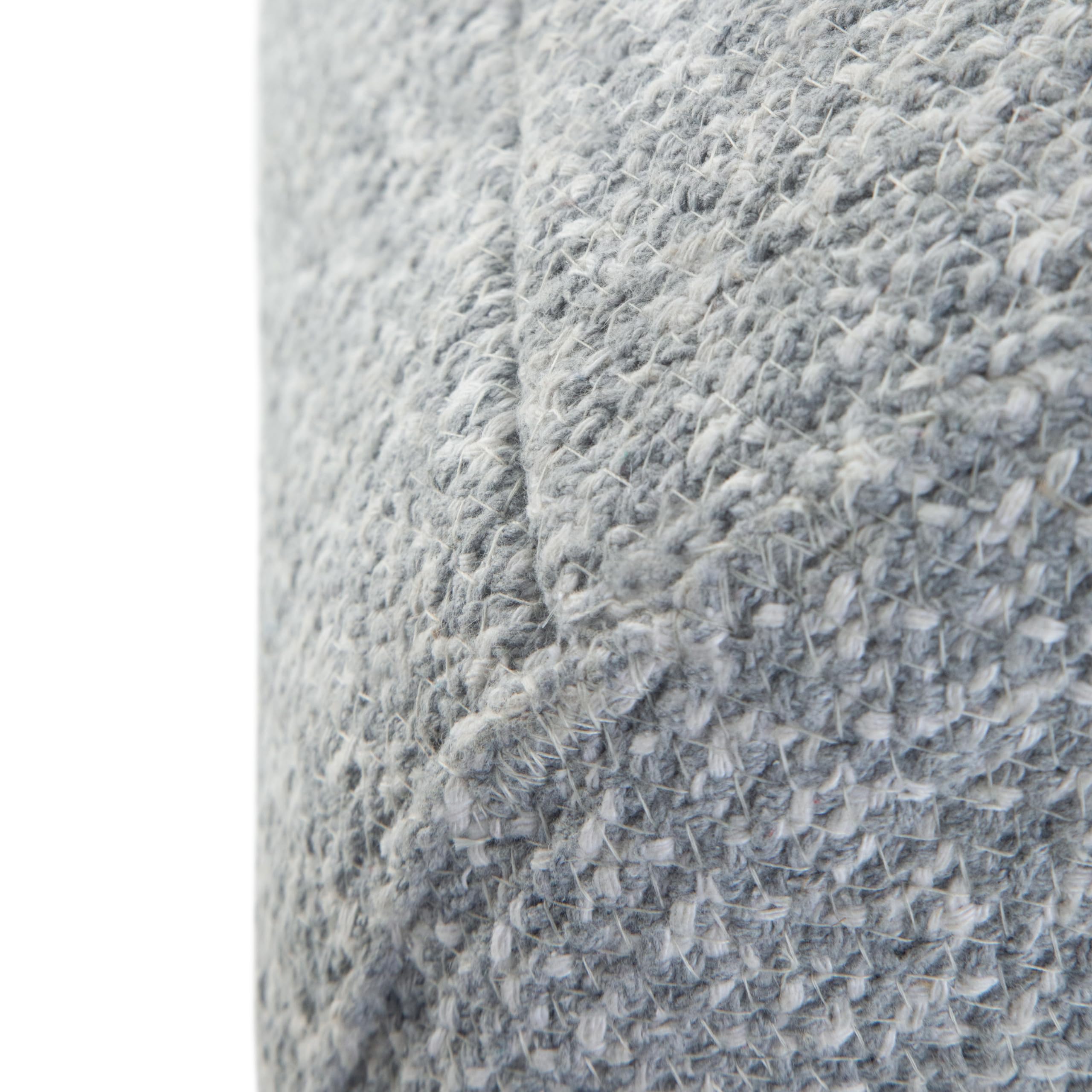 Bayley Round Braided Pouf, Footstool, Upholstered in Blue