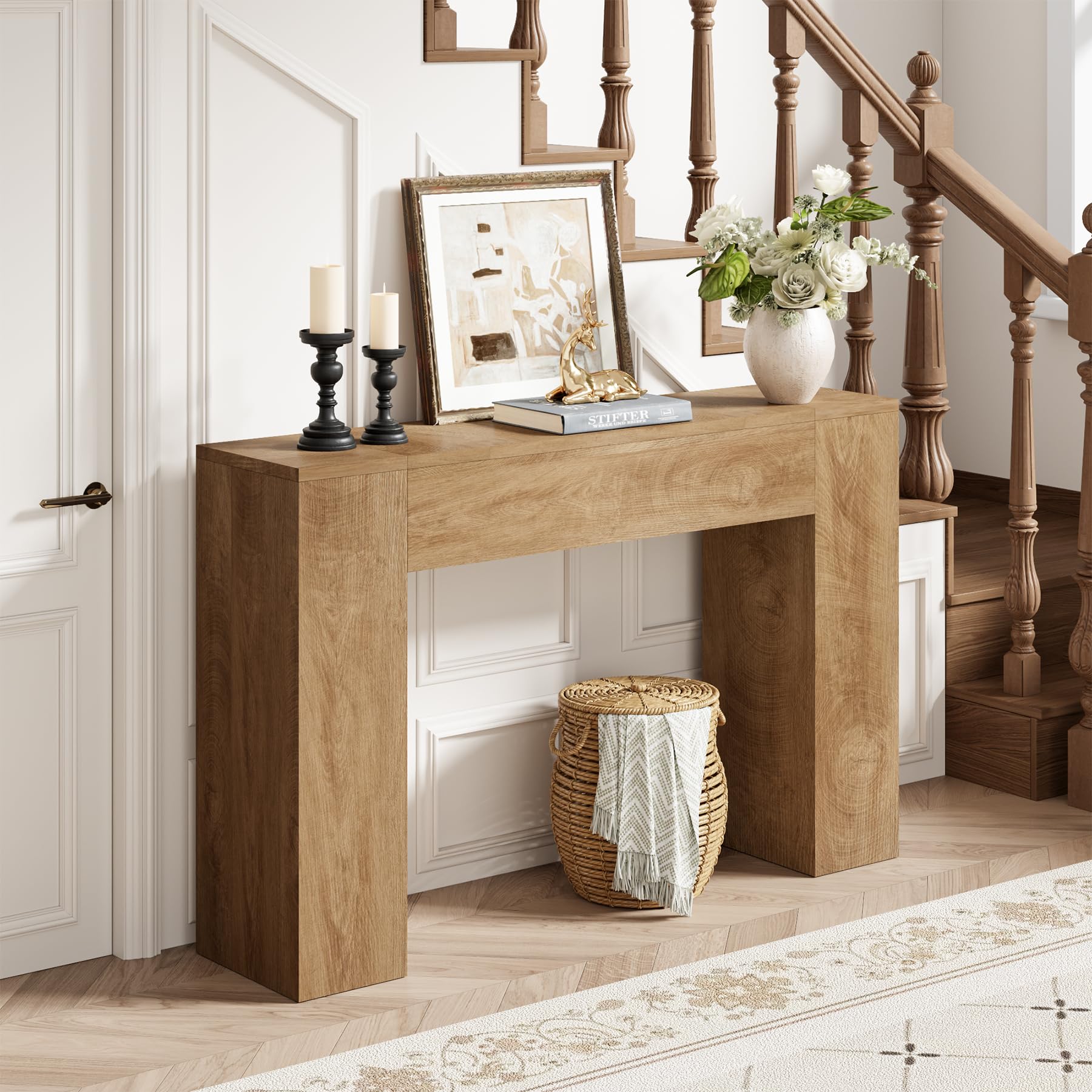 43-Inch Wood Console Table - Farmhouse Entryway Accent