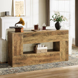 63-Inch Farmhouse Console Table, Wooden Entryway Sofa Table Behind The Couch