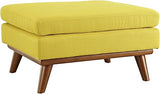 Engage Mid-Century Modern Upholstered Fabric Loveseat in Citrus