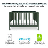 Birdie 3-in-1 Convertible Crib, Forest Green, Easy Assemble,