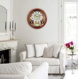 Dancing Tune Strike & Chime Wall Clock, Brown Cherry