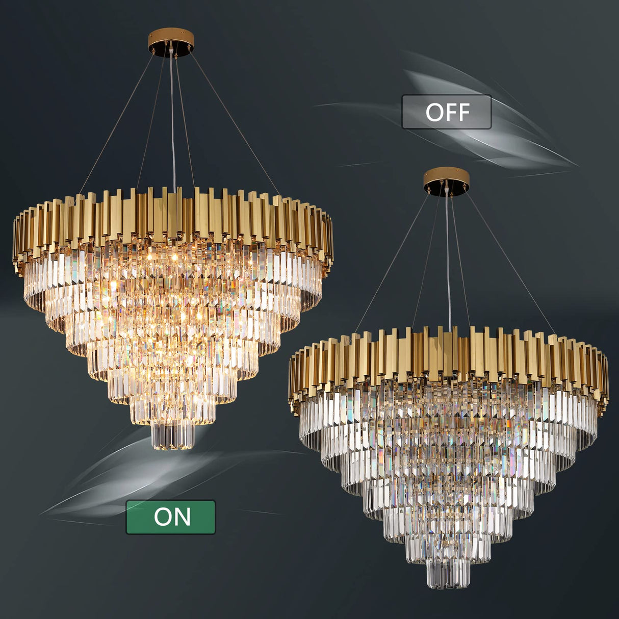 Modern Crystal Chandelier, Round Crystal Raindrop Chandelier Lighting, Contemporary