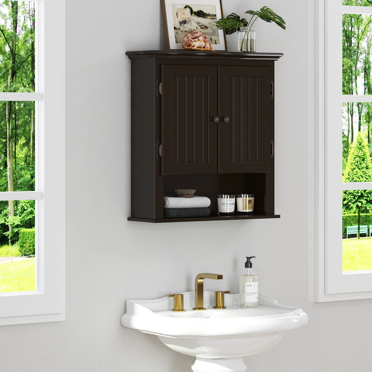 Bathroom Cabinet Wall Mounted, Wood Hanging Cabinet, Wall Cabinets