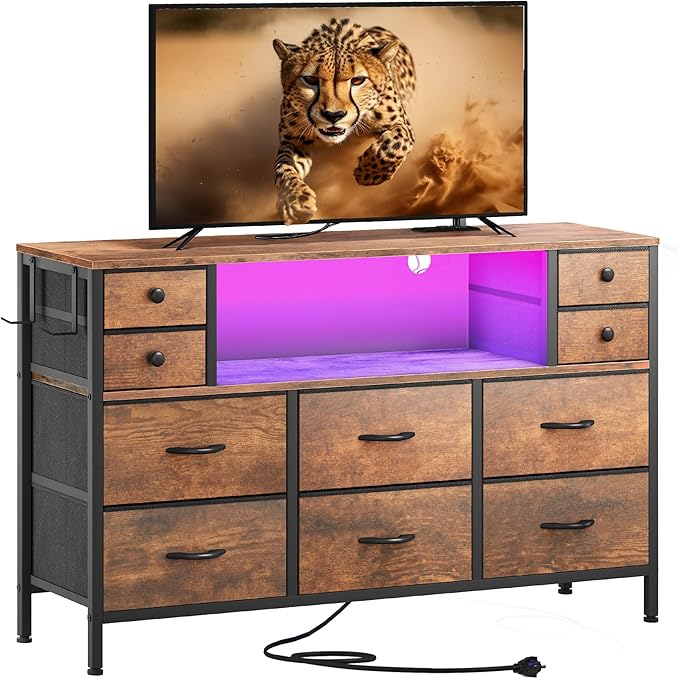 TV Stand with Charging Station, Dresser