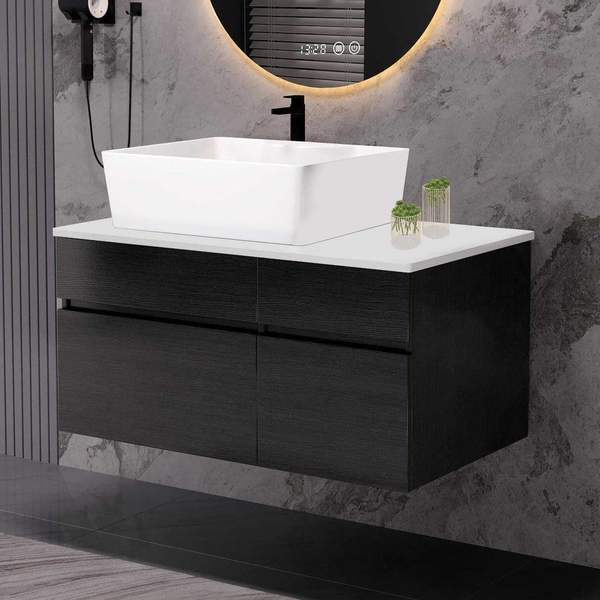 31.5 Inch Bathroom Vanity with Sink Combo, Floating Bathroom Vanity