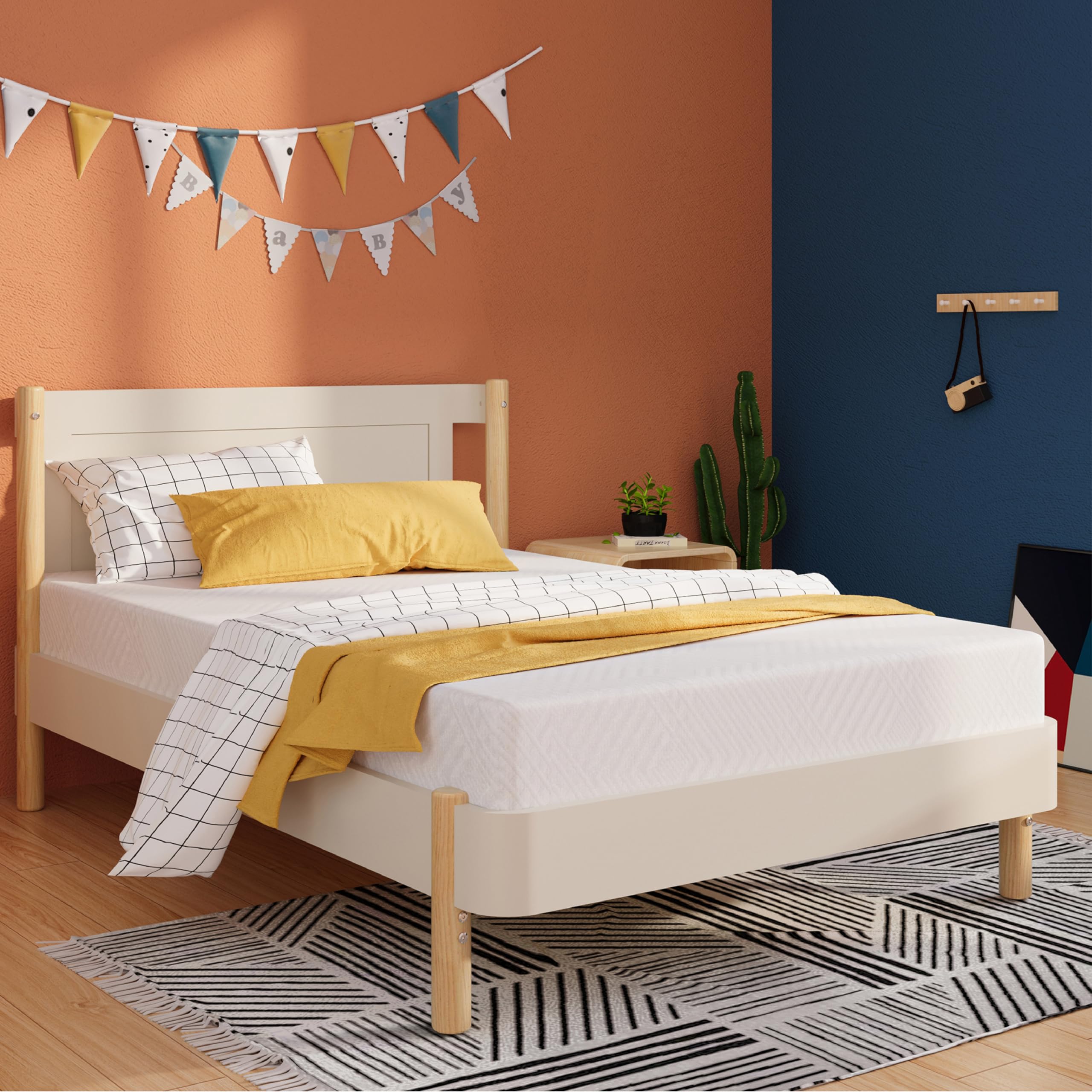 Twin Mattress for Kids, 6 Inch Green Tea Gel Cooling Memory Foam Bunk Bed Mattress