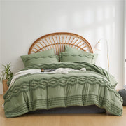 Sage Green Tufted Comforter Set Queen - 7 Piece Bed in a Bag