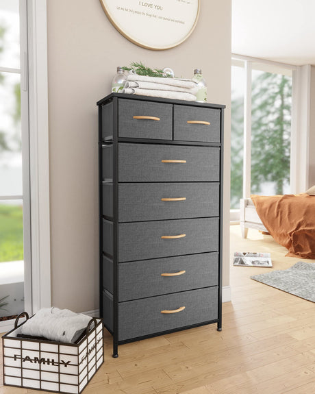 Dresser for Bedroom with 7 Drawers, Tall Dresser Vertical Storage Tower