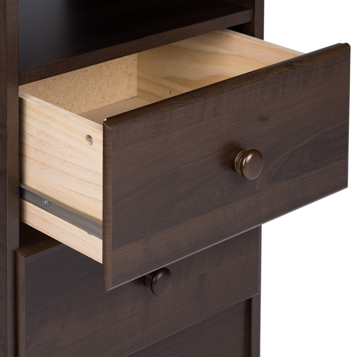 Astrid Simplistic Nightstand Side Table with 2 Drawers and Open Shelf,