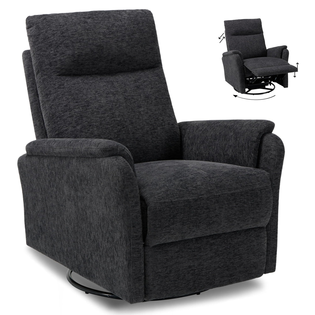 Recliner Chair, Living Room Glider Chairs Home Theater Seat with Footrest Cushion