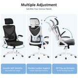 High Back Mesh Office Chair with 90° Flip-up Armrest