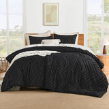 Comforter King Size Set Dark Emerald Green, 3 Pieces Lightweight Tufted Solid Forest Green Bedding Sets,