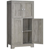 Storage Cabinet, Bathroom Cabinet with 4 Doors & Adjustable Shelf, Cupboard, Bathroom