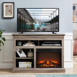 TV Stand for TVs Up to 65 Inches, Farmhouse Entertainment Center with 23" Fireplace &