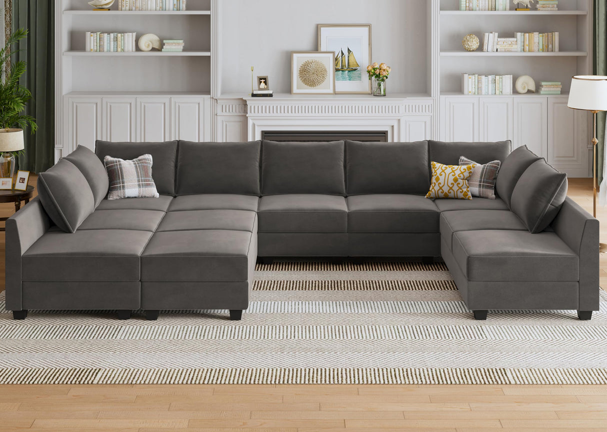 Modular Sectional Sleeper Sofa Couch with Ottoman Velvet Modular Sofa with Storage Seat onvertible Sleeper