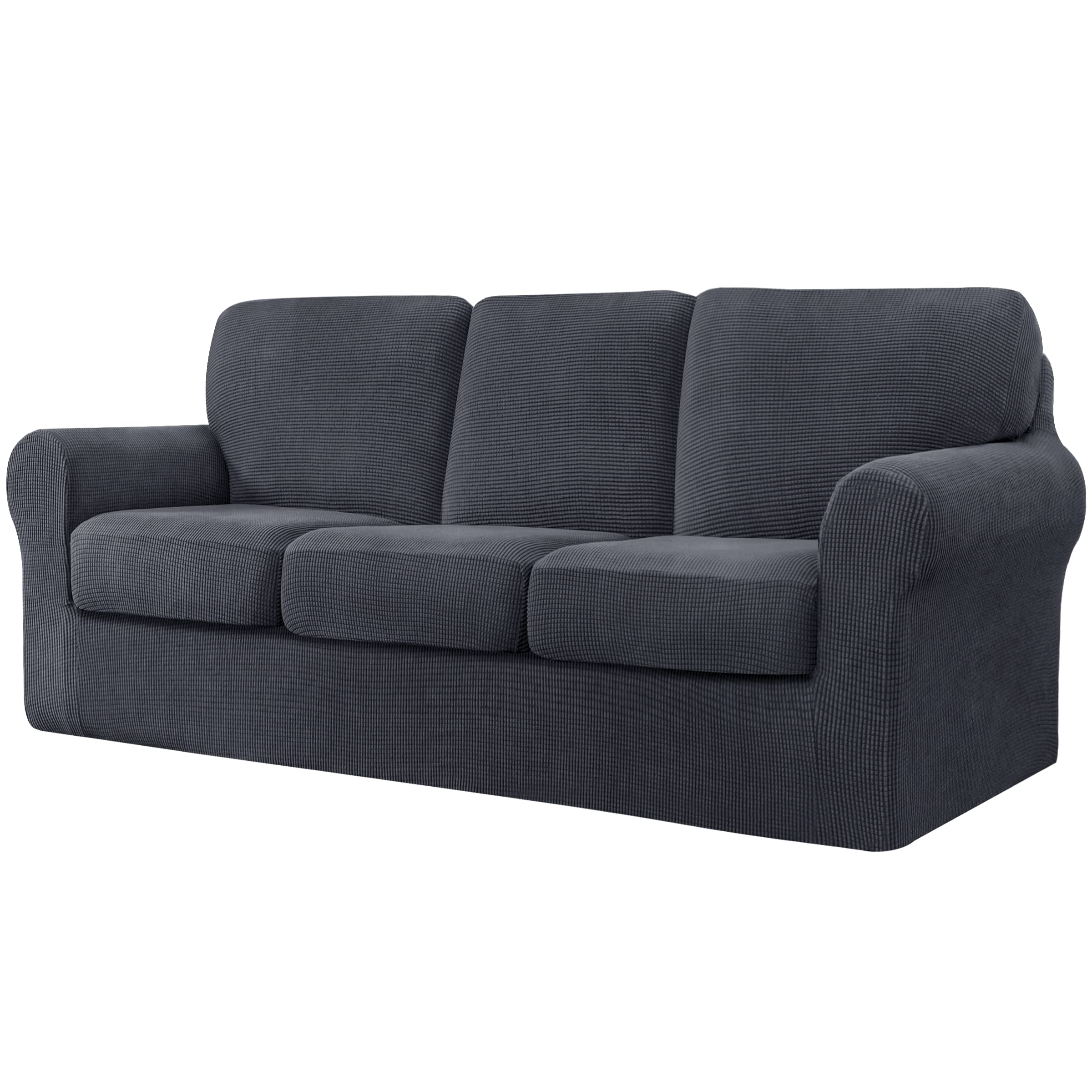 7 Piece Stretch Sofa Covers for 3 Cushion Couch Covers, 3 Seater Couch Slipcover