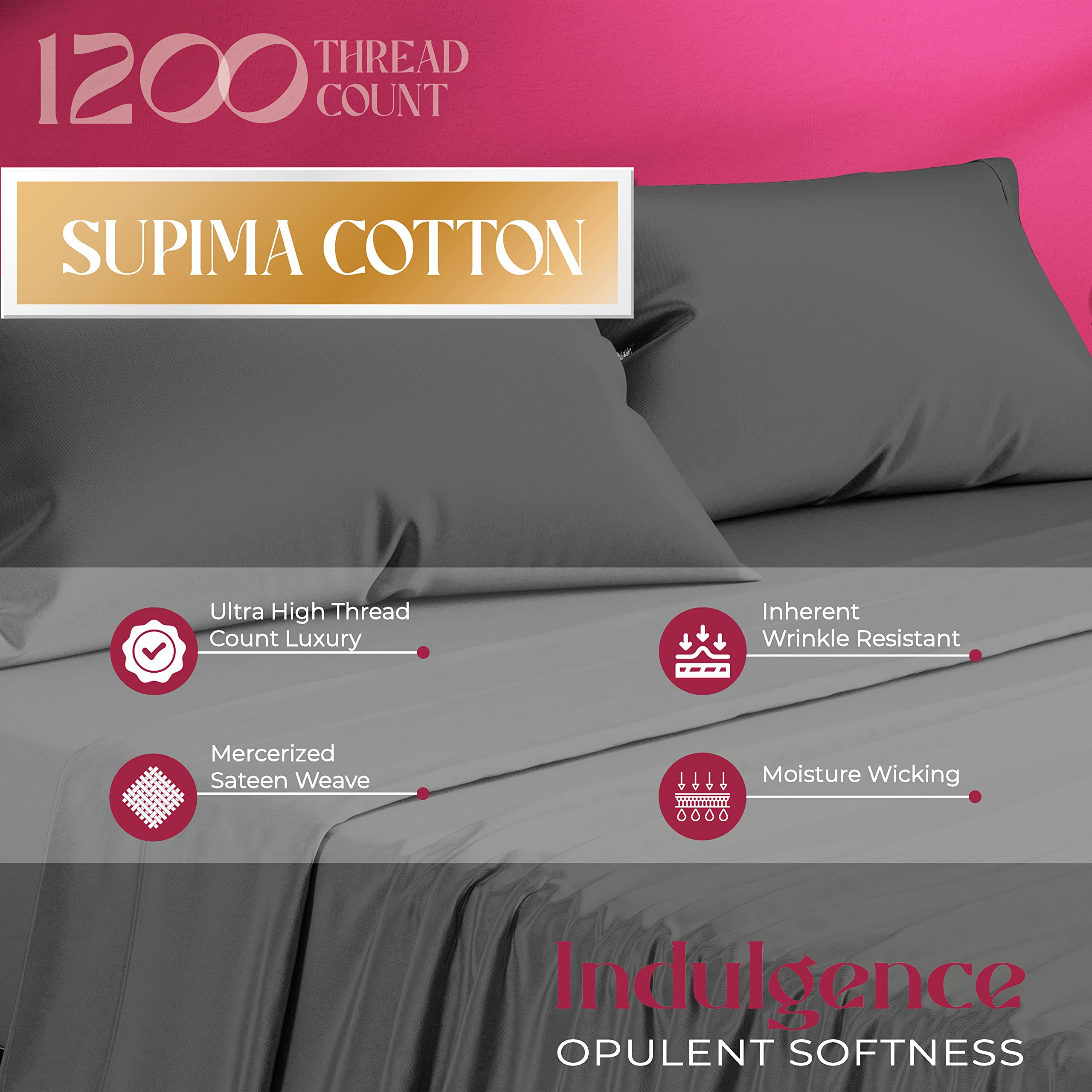 5-Star Hotel Quality 1200 Thread Count 100% Supima Cotton Sheets for