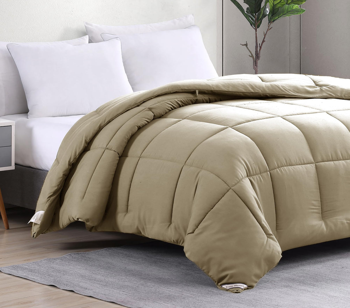 Queen Size Down Alternative Microfiber Quilted Solid Comforter/Duvet Insert
