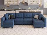 Sofa Set with Ottomans Oversized U Shaped Sofa Set with Storage Seat