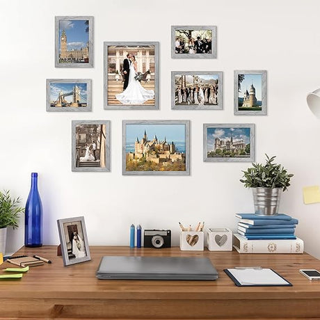 10 Pack Picture Frames Collage Wall Decor with Glass