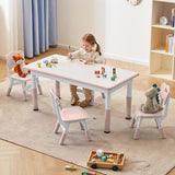 Toddler Table and Chairs Set for 4, 47.2''L x 23.6''W Kids Study Table and Chair Set,