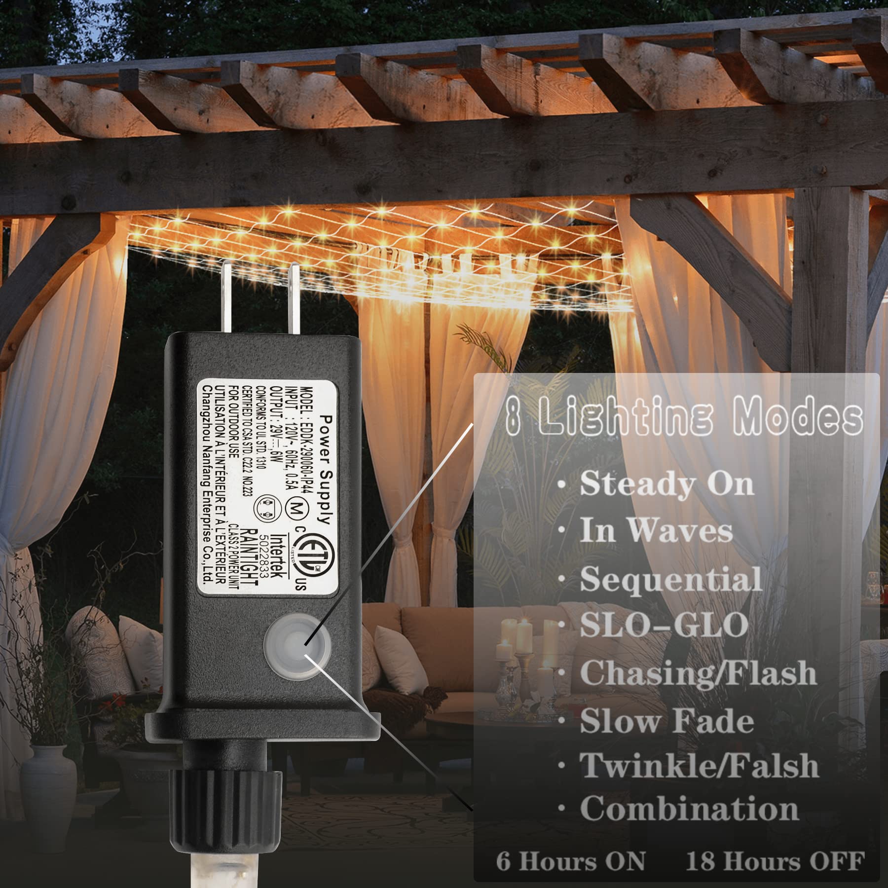 Net Lights Outdoor, 270 LED Gazebo Net Lights, 10×10 FT Connectable Fairy Lights