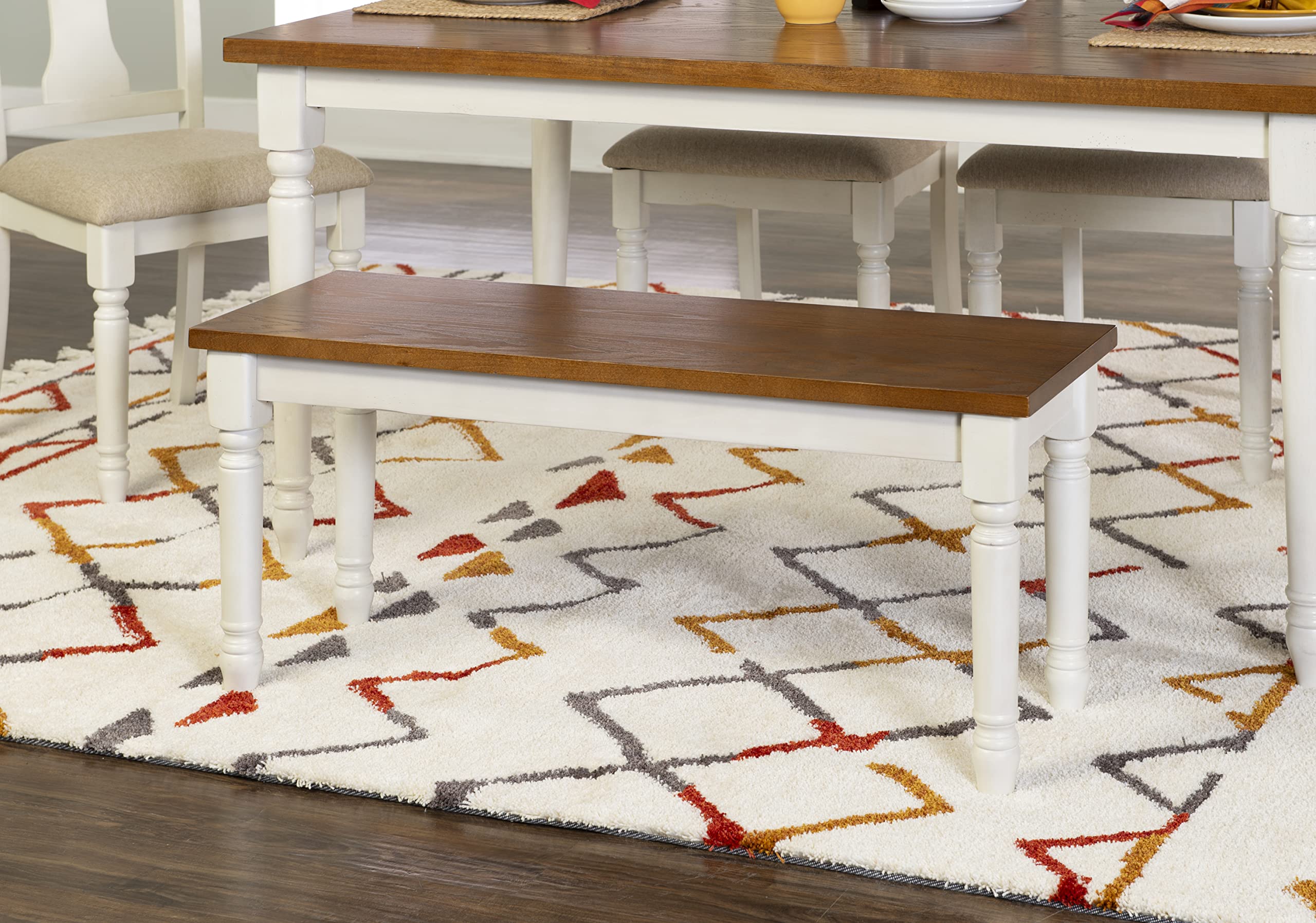 Backless Dining Wood Top Willow Bench