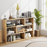 6 Cubes Bookcase, 2-Piece Separable Floor Standing Open Horizontal Bookshelf