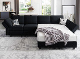 Modular Sectional Sofa U Shaped Sectional Couch with Reversible Chaises Velvet