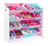 Toy Organizer (16 Bins) and Book Rack Storage Bookshelf (Pastel Collection)