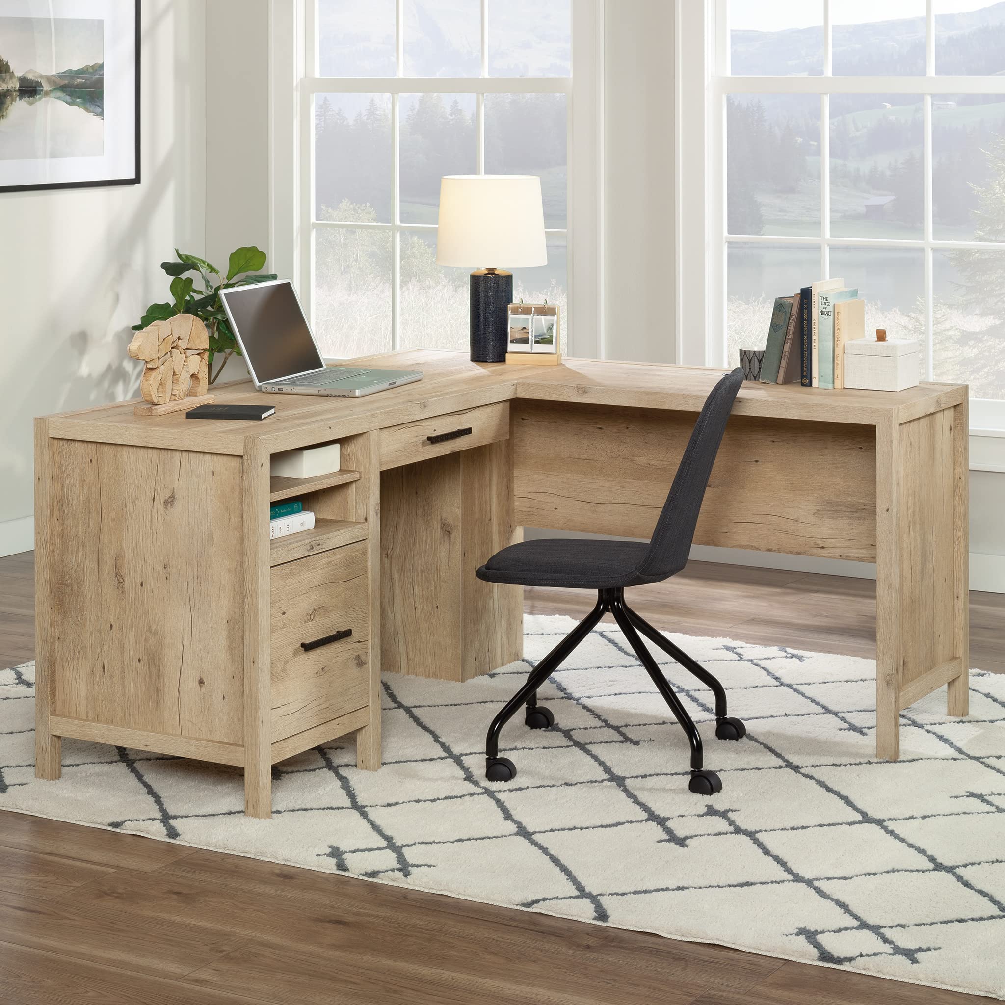 Pacific View L-Desk, L: 58.47" x W: 58.43" x H: 29.92"