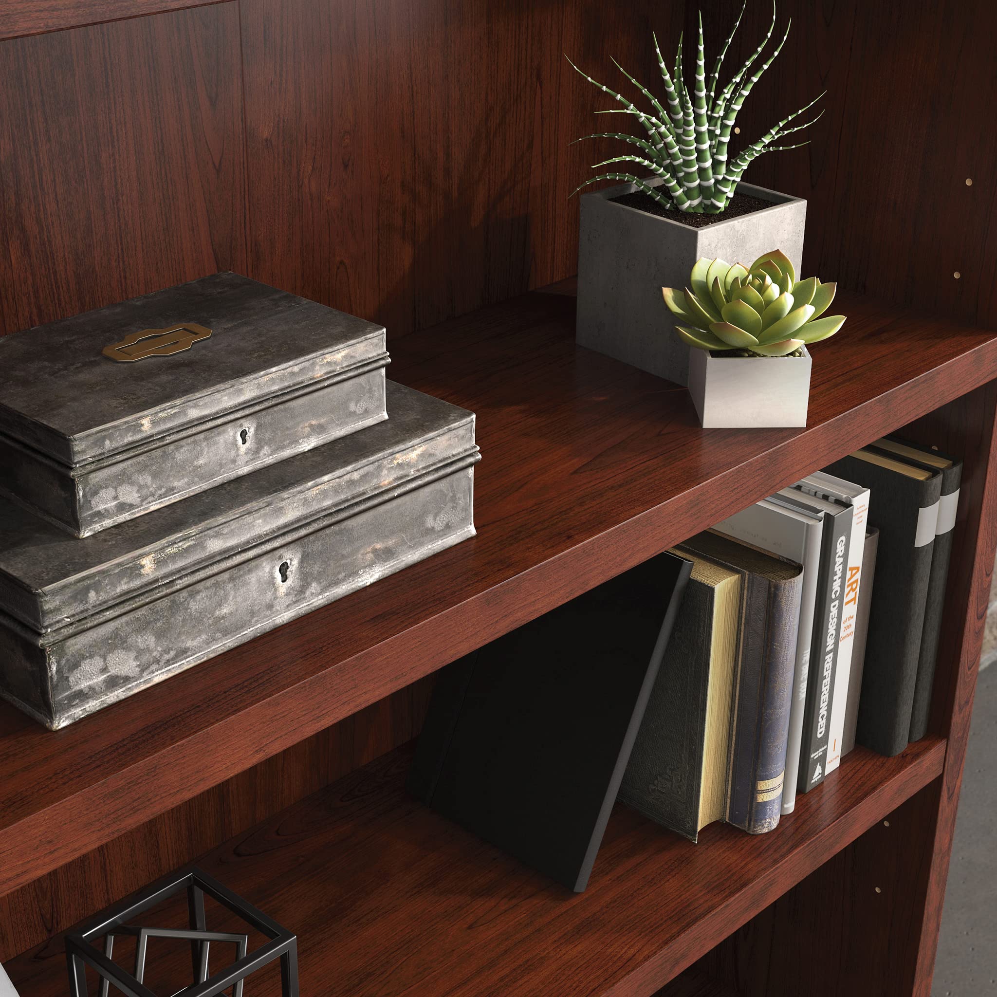 by Sauder Affirm 36"x66" 5 Shelf Bookcase, Classic Cherry Finish