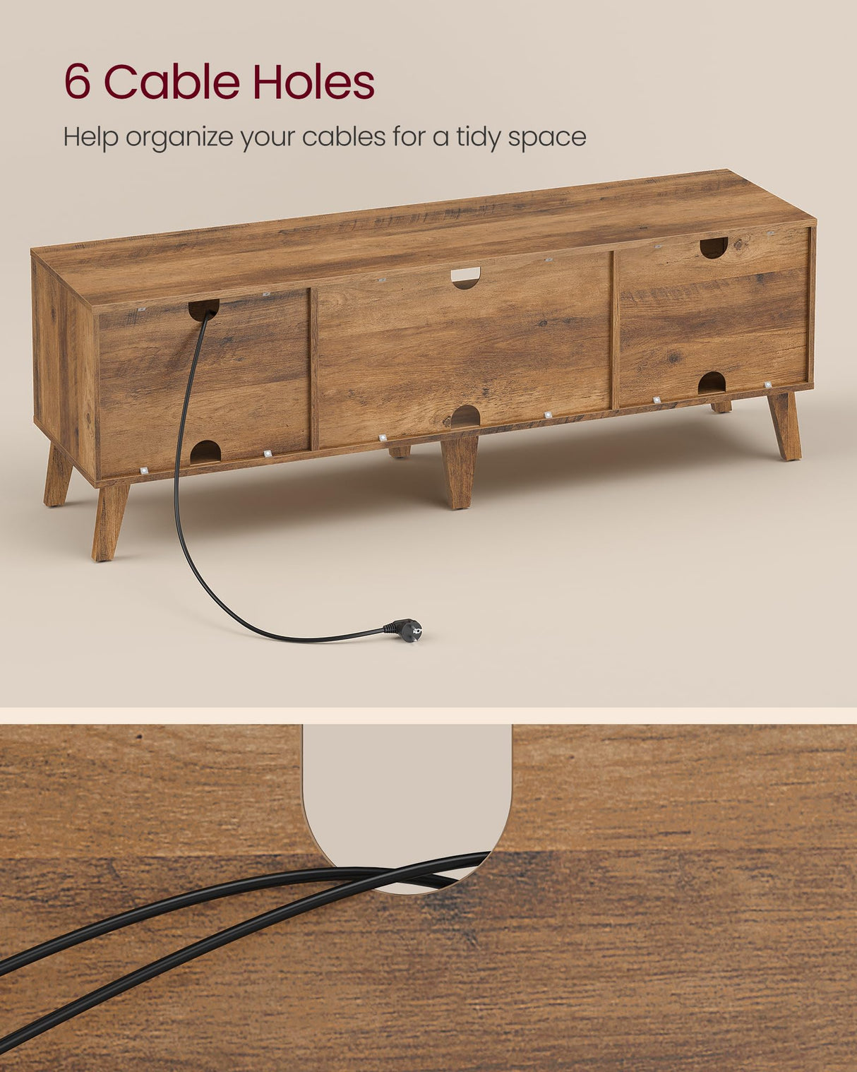 58-Inch TV Stand for 65-Inch TVs with Adjustable Shelf