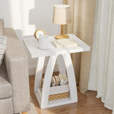 Side Table, Nightstand, Sofa Side Table with Shelf, Modern End Table for Living Room,