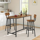 Bar Stools, Barstools Set of 2, Bar Chair with Backrest and Footrests