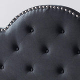 Gentry Queen-Size Bed Frame Fully-Upholstered Button-Tufted Black