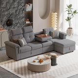 Convertible Sectional Sofa with Storage, 4 Seat L Shaped Couch with Chaise