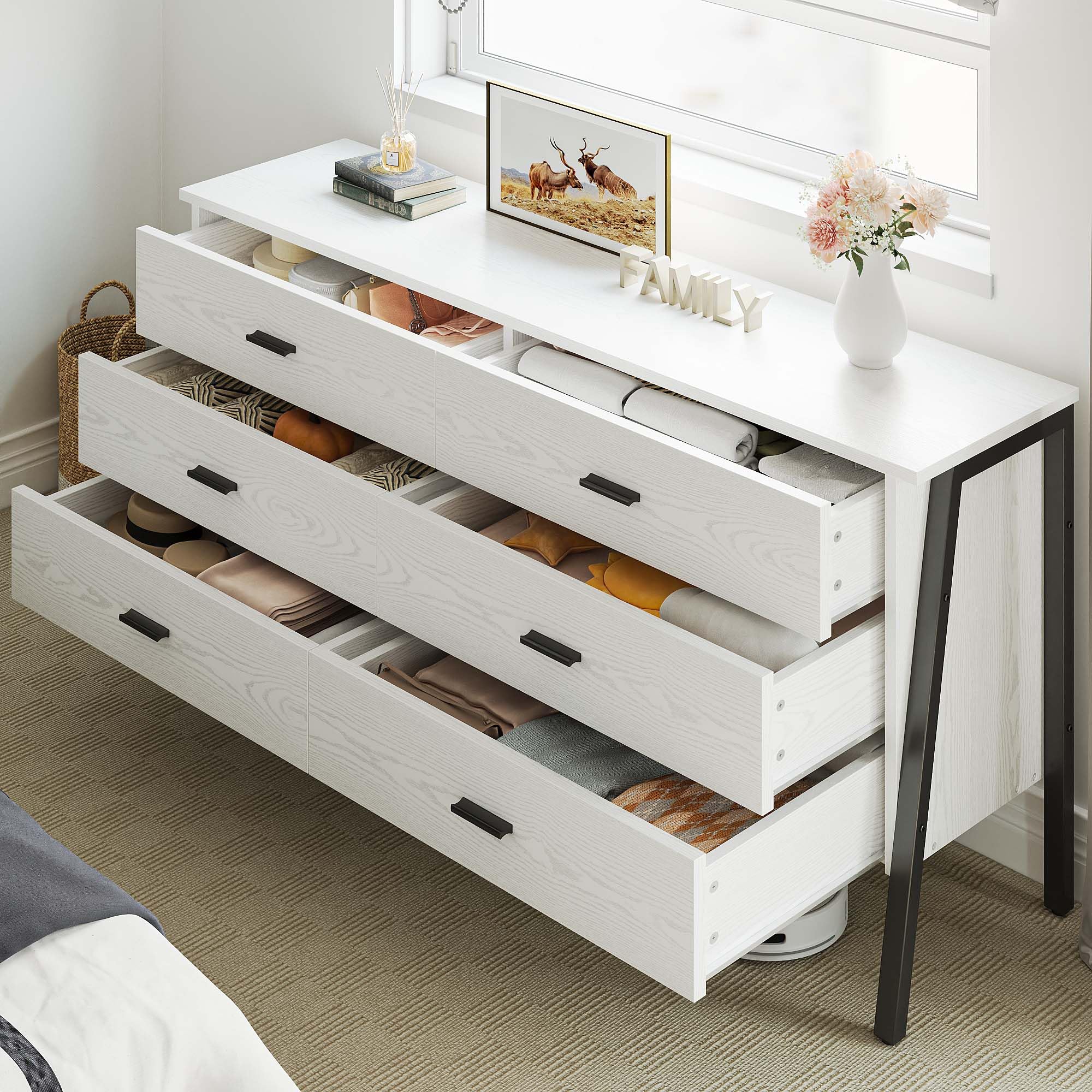 Drawer Dresser for Bedroom, Wood Dressers