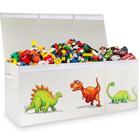 Toy Boxes for Kids Extra Large, Toy Box for Boys Girls, Collapsible Sturdy Kids Toy Storage Organizer Boxes