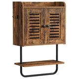 Medicine Cabinet, Double Doors Bathroom Wall Cabinet with Towel Bar