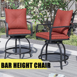 Outdoor Swivel Bar Stools Bar Height Patio Chair Set of 2